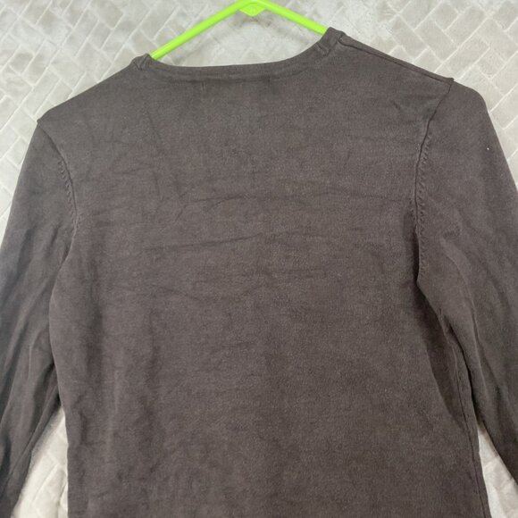 Michael Kors Womens M Sweater Brown Silk Blend Button Up Cardigan Lightweight - Picture 13 of 16